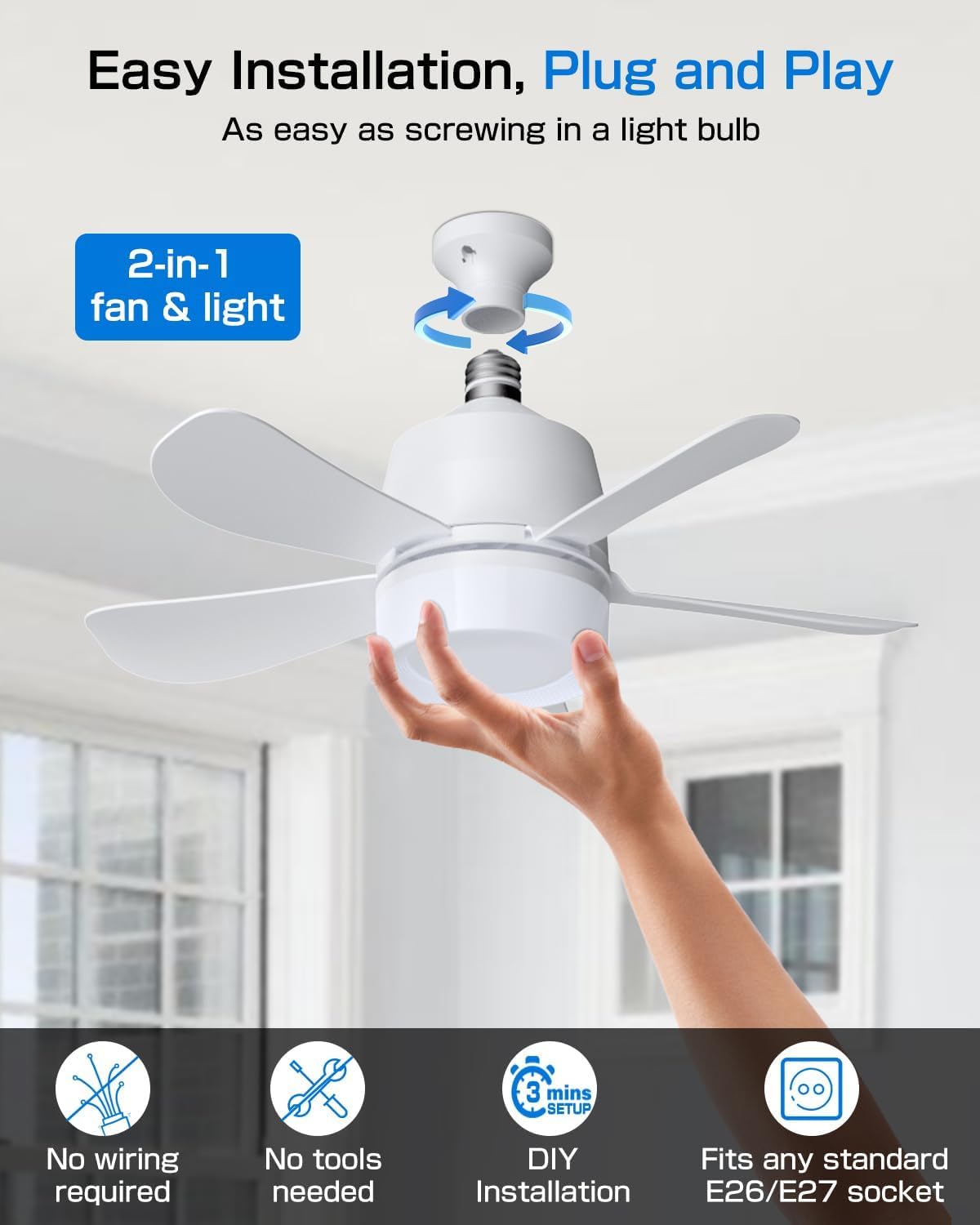 Silent Dimmable LED Ceiling Fan