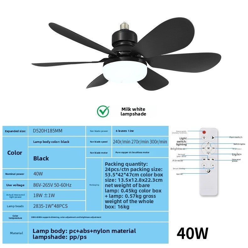 Adjustable Ceiling Fan Light with Remote Control